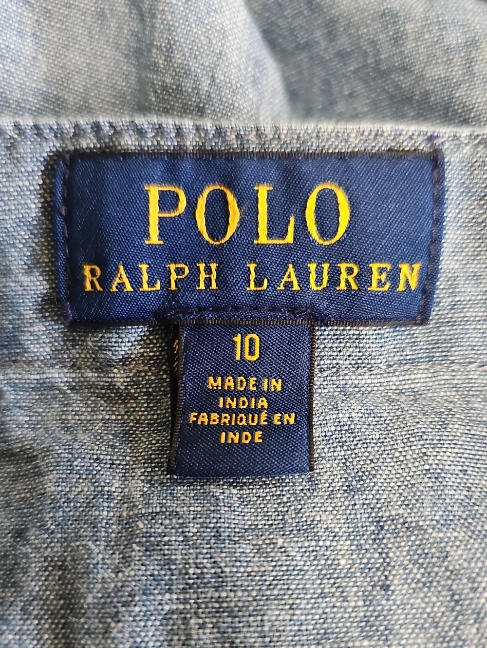 Ralph Lauren Girls' Light Blue Chambray Button-Front Tank Top